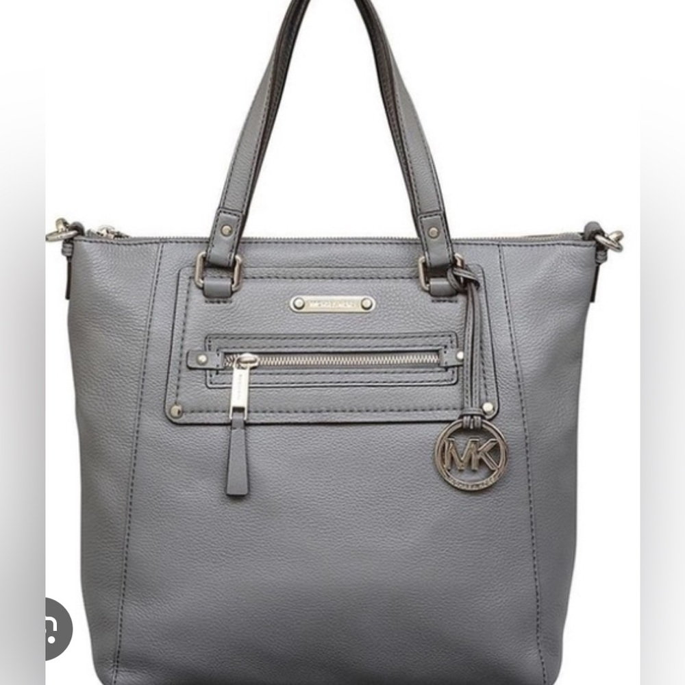 Michael Kors Gilmore Satchel purse gray leather
